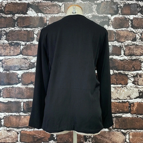 Just Female Blazer Suit Jacket Black Zip Pockets Size Large - Picture 6 of 12